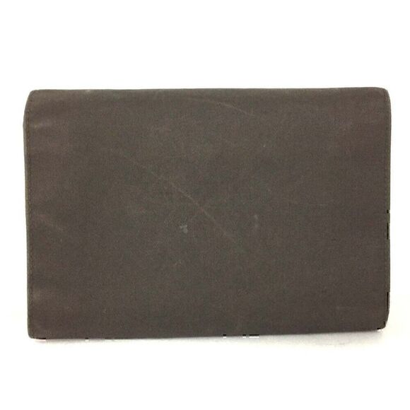 ⭐ PRADA Logo Plate Khaki Nylon Trifold Wallet/9W0514 - Picture 2 of 8